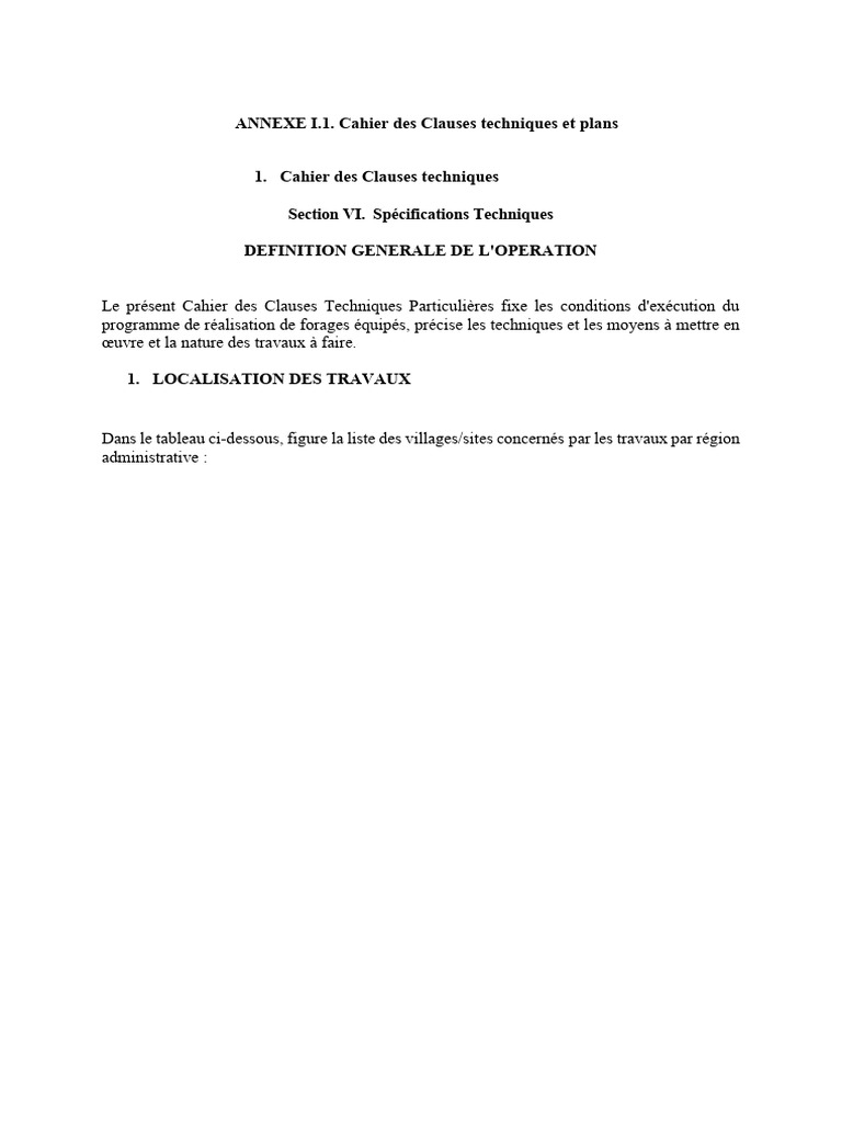 Cahier des Clauses Techniques de Forages | PDF | Forage