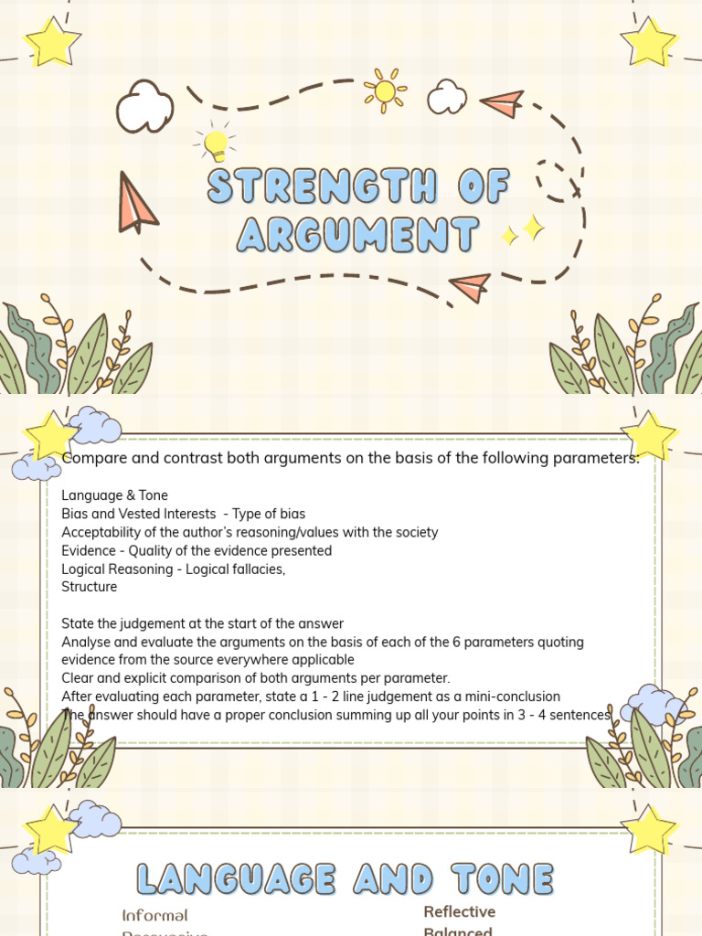 Strength of Argument Presentation | PDF | Argument | Bias