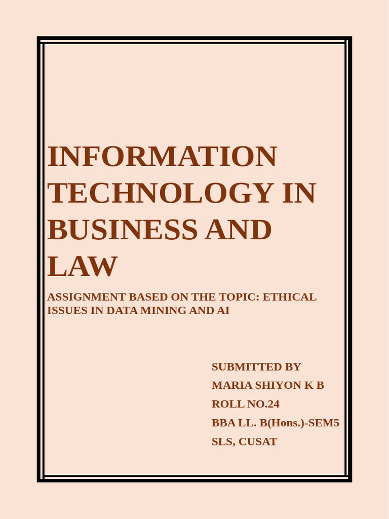 Information Technology in Business and Law | PDF