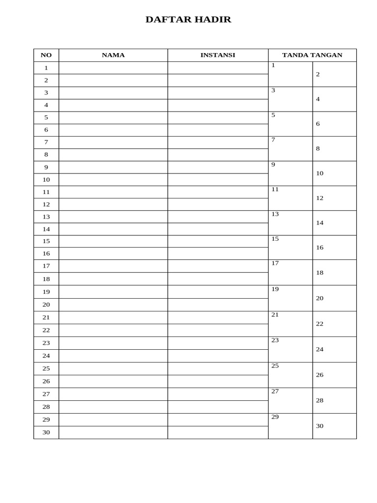 Daftar Hadir | PDF