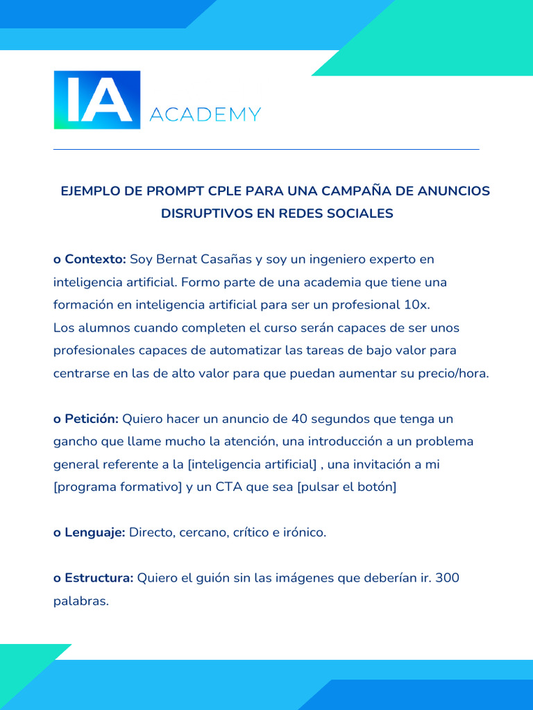 Ejemplo de Prompt Cple para Una Campaña | PDF