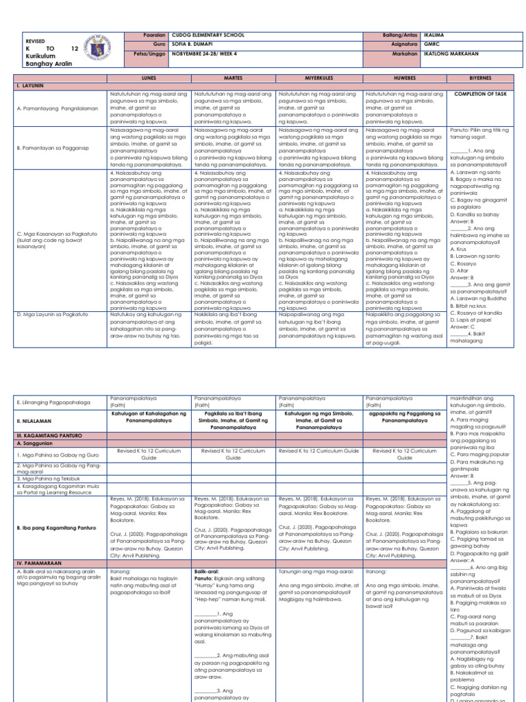 GMRC 5 DLL Q3 W4 | PDF