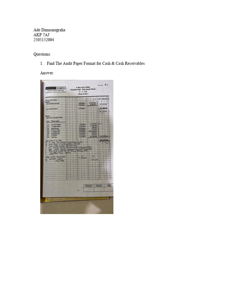 Week 6 Task | PDF | Audit | Cash