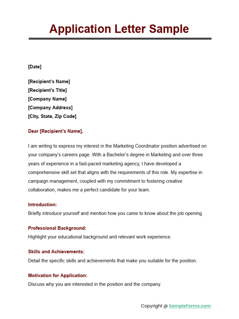 Application Letter Sample | PDF