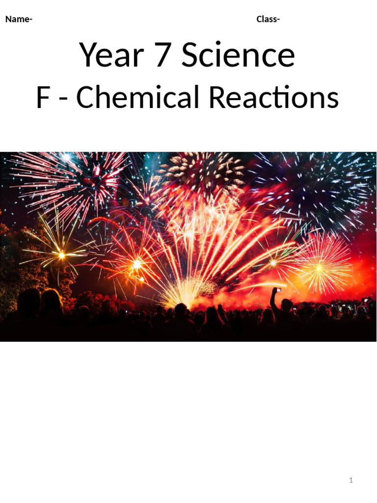 Year 7 Science: Chemical Reactions Guide | PDF | Acid | Chemical Reactions