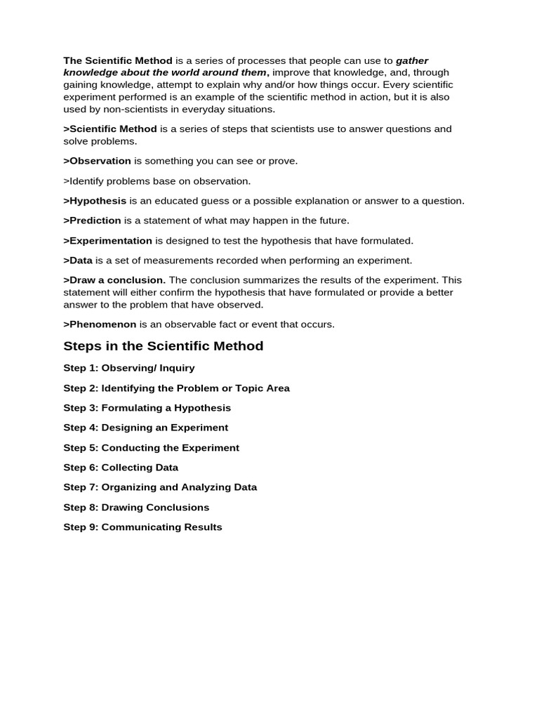 The Scientific Method Is A Series of Processes That People Can Use To ...