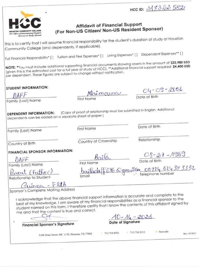 Affidavit Daff HCC20251014 - 11131535 - 19 | PDF