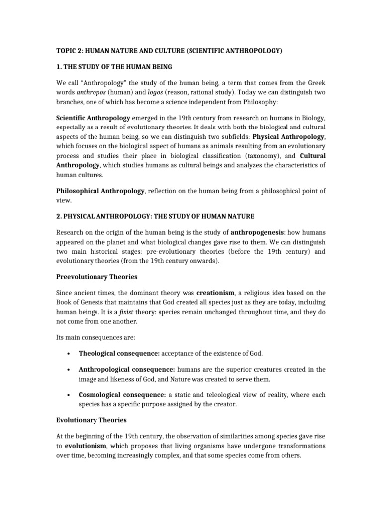 Human Nature and Culture in Anthropology | PDF | Homo | Human