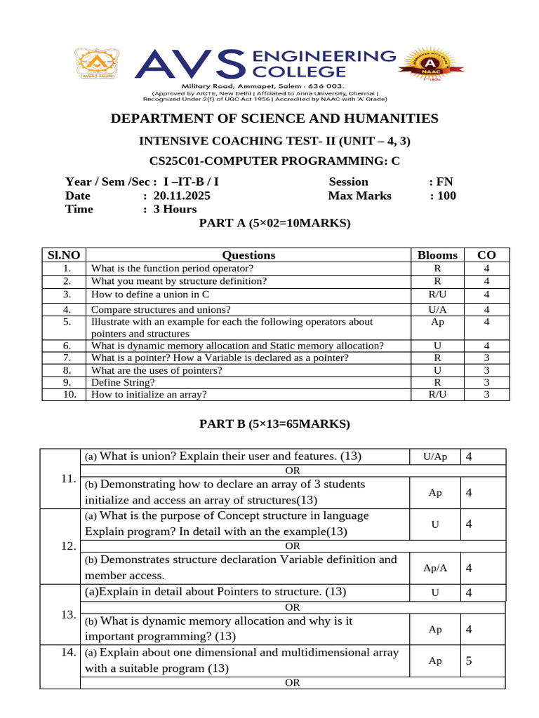 ICT IT A question paper 2 | PDF | Pointer (Computer Programming) | Load ...