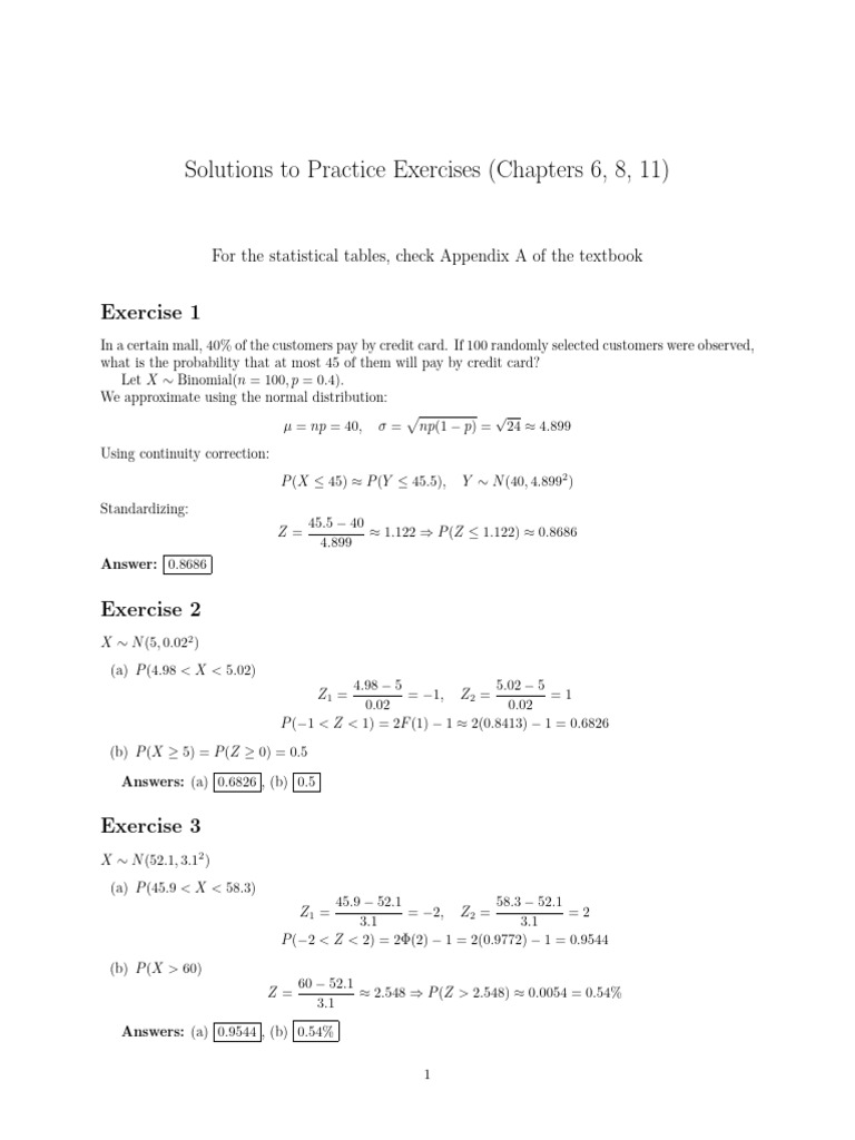 Practice Exercises Chap 6-8-11 Sol | PDF | Applied Mathematics ...