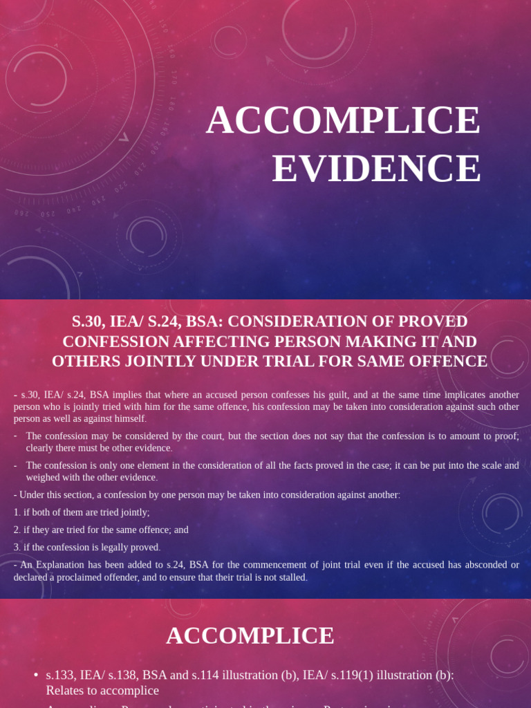 Accomplice Evidence and Legal Implications | PDF | Aiding And Abetting ...
