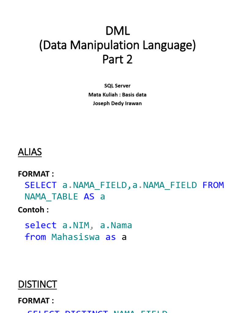 DML Part 2 | PDF