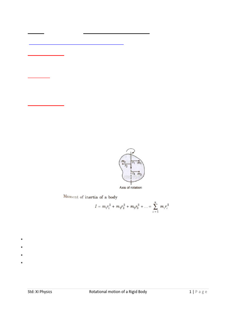 Rotational Motion in Rigid Bodies | PDF | Rotation Around A Fixed Axis ...