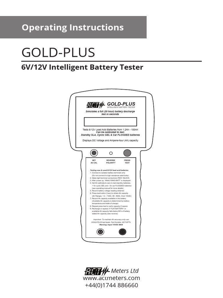 Gold-Plus: Operating Instructions | PDF | Electricity | Electrical ...