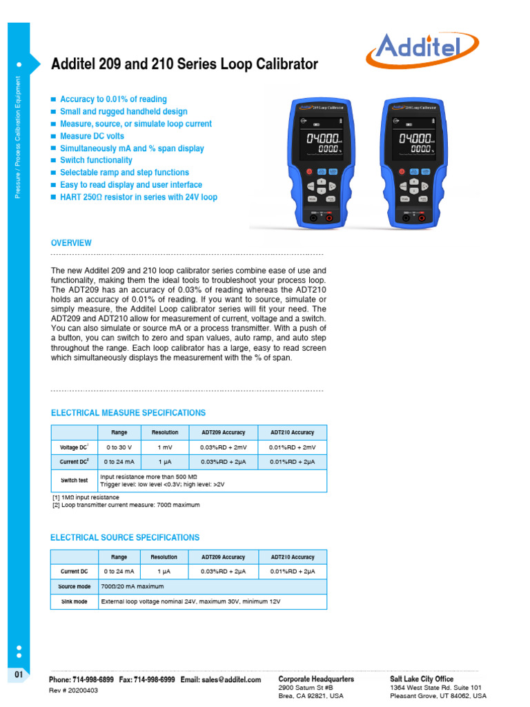 209 210 Series Loop Calibrator | PDF | Voltage | Resistor