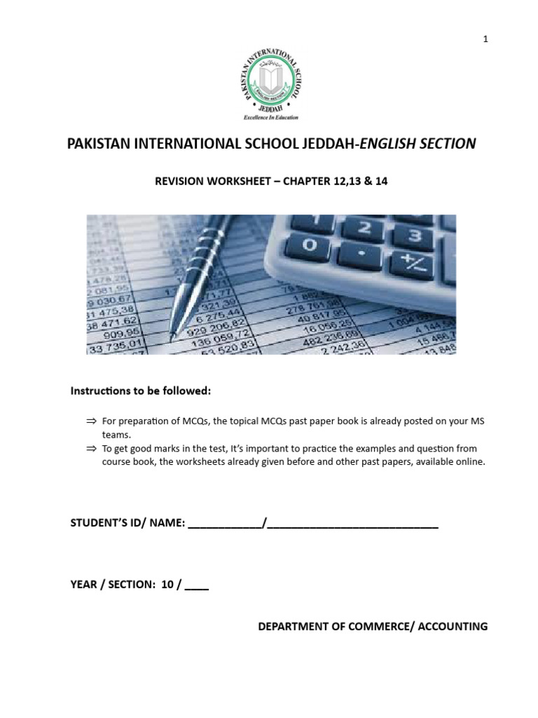 Test 2 Revision Ws Chapter 12 14 | PDF
