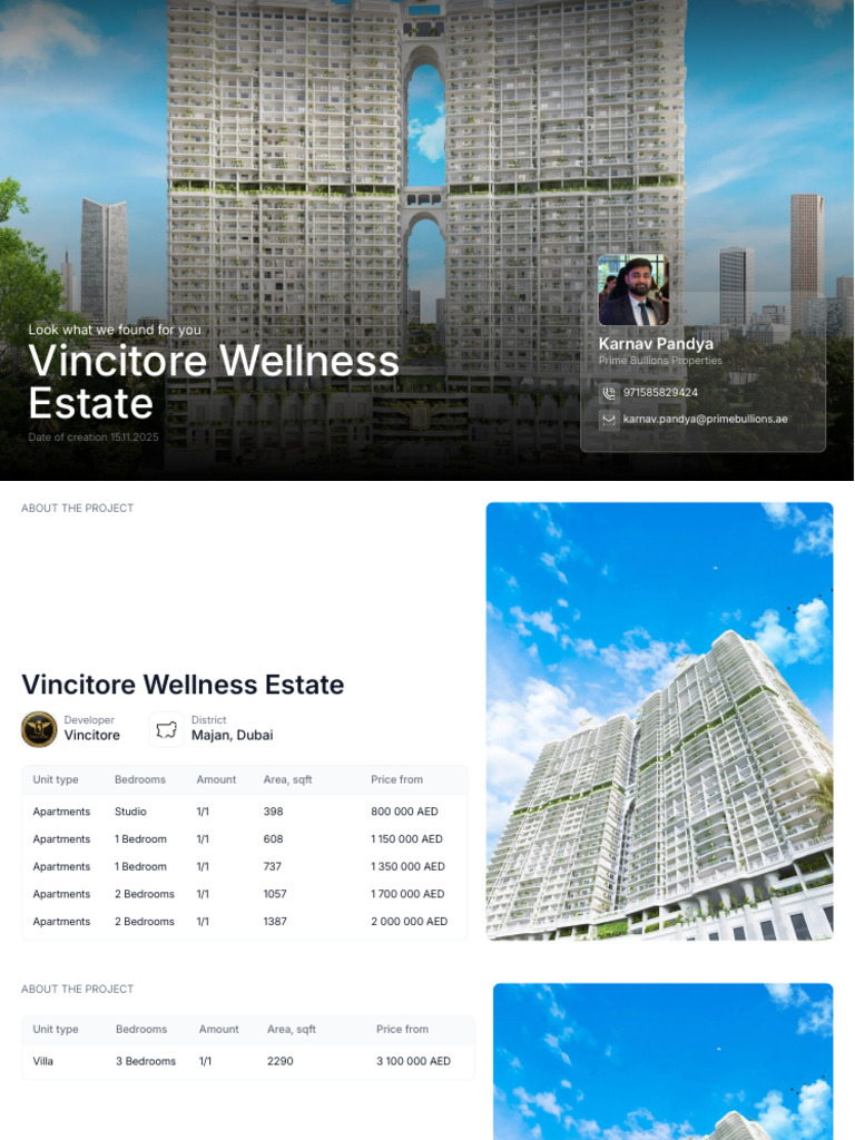 Vincitore Wellness Estate: Luxury Living in Dubai | PDF