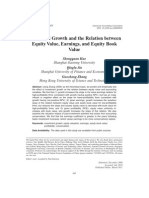 Investment Growth and The Relation Between Equity Value, Earnings, and Equity Book Value