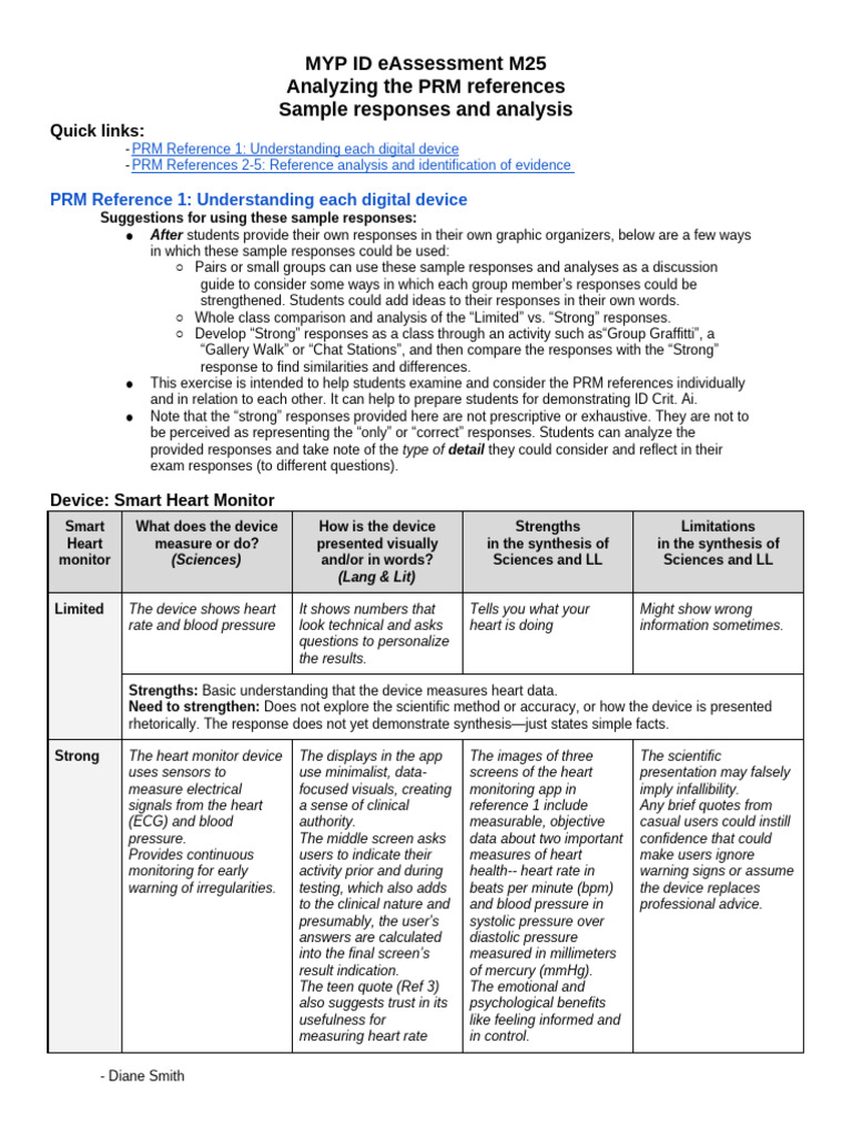 5. Analyzing the PRM References_Sample Responses and Analysis | PDF ...
