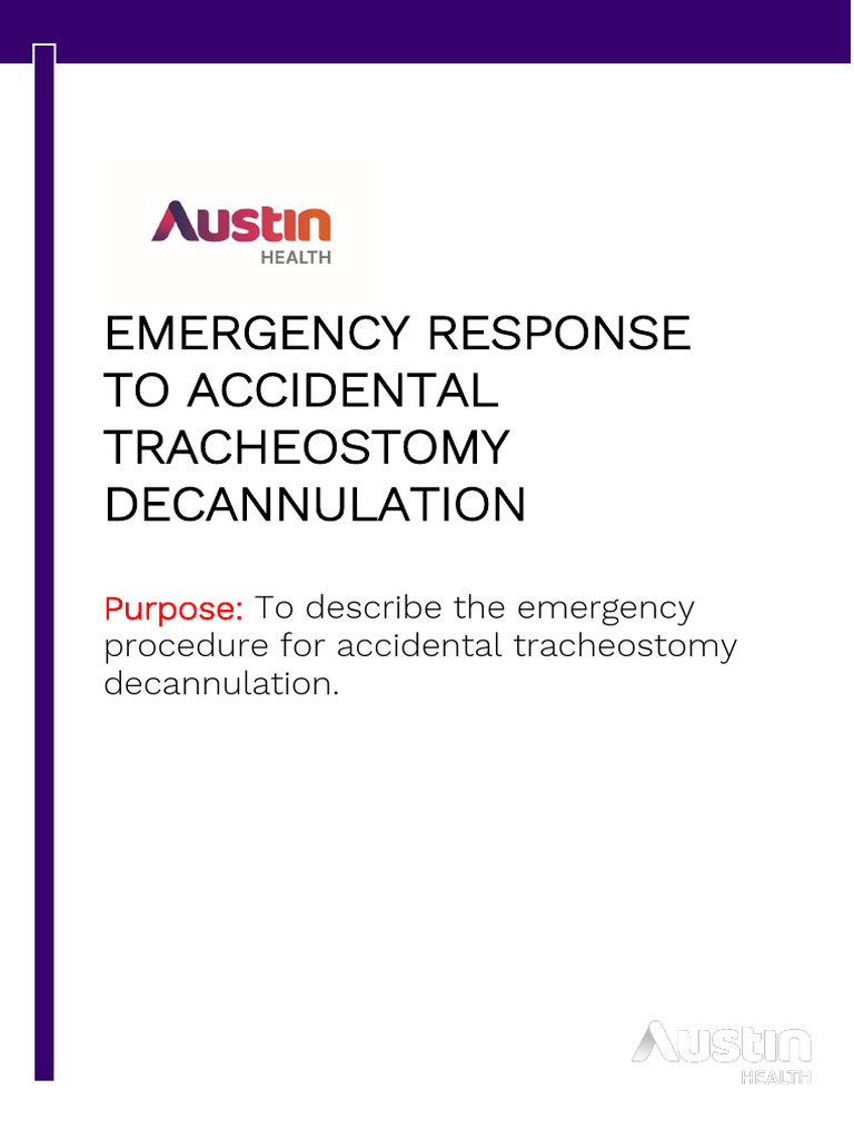 Emergency Tracheostomy Decannulation Guide | PDF | Medical Treatments ...