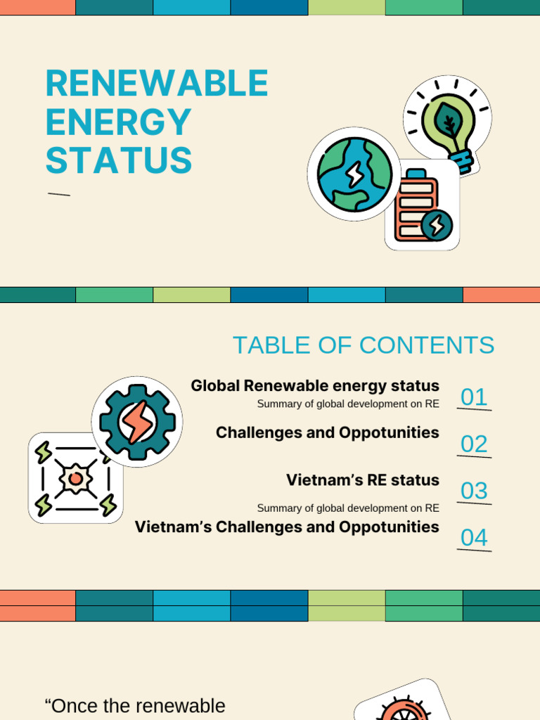 Global and Vietnam Renewable Energy Status | PDF | Planets | Renewable ...