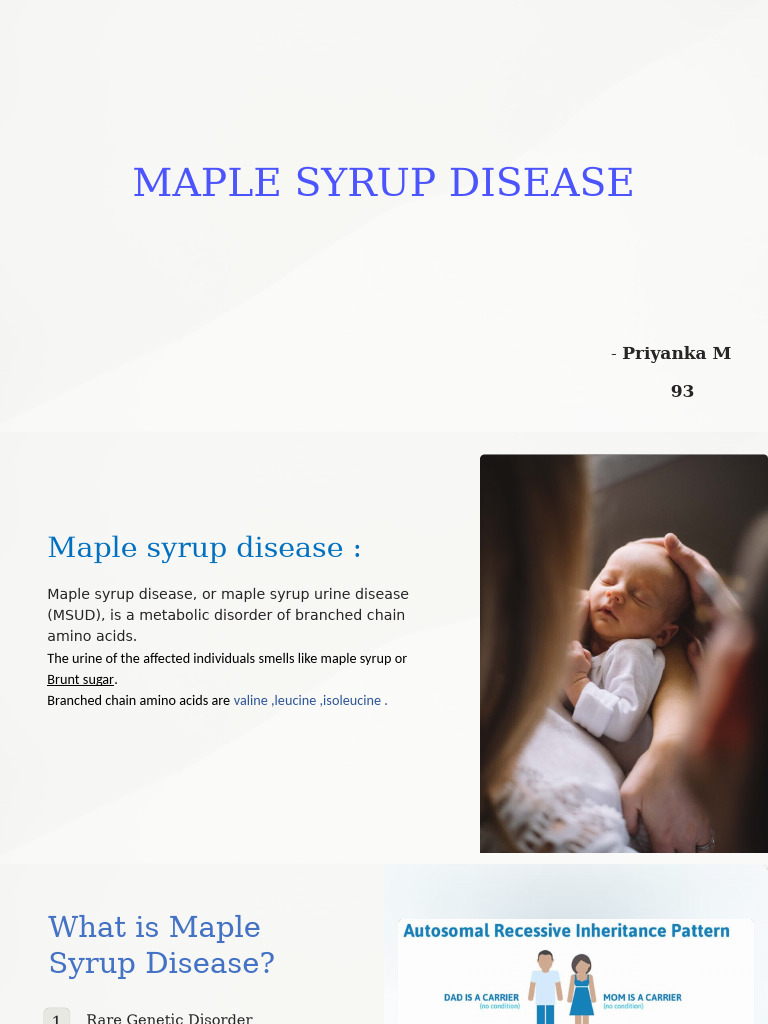 Understanding Maple Syrup Disease (MSUD) | PDF | Clinical Medicine ...