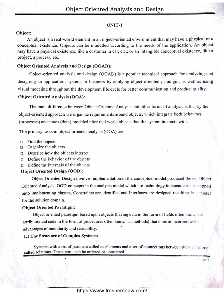 Ooad Unit-1 Notes | PDF