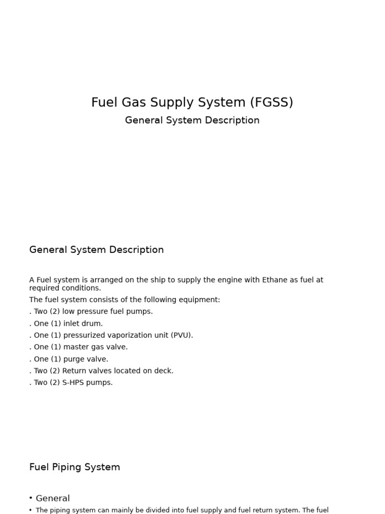 Fuel Gas Supply System Overview | PDF | Pump | Valve