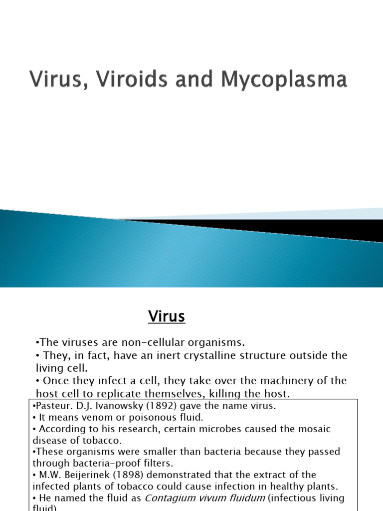 Overview of Viruses and Mycoplasmas | PDF | Virus | Microbiology