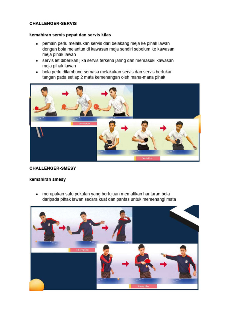 Challenger-Servis Kemahiran Servis Pepat Dan Servis Kilas | PDF