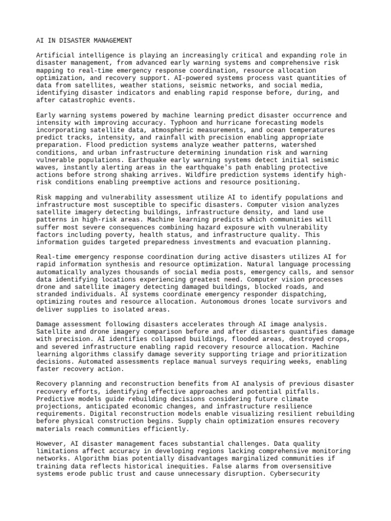 Presentation 39 AI in Disaster Management | PDF | Artificial ...