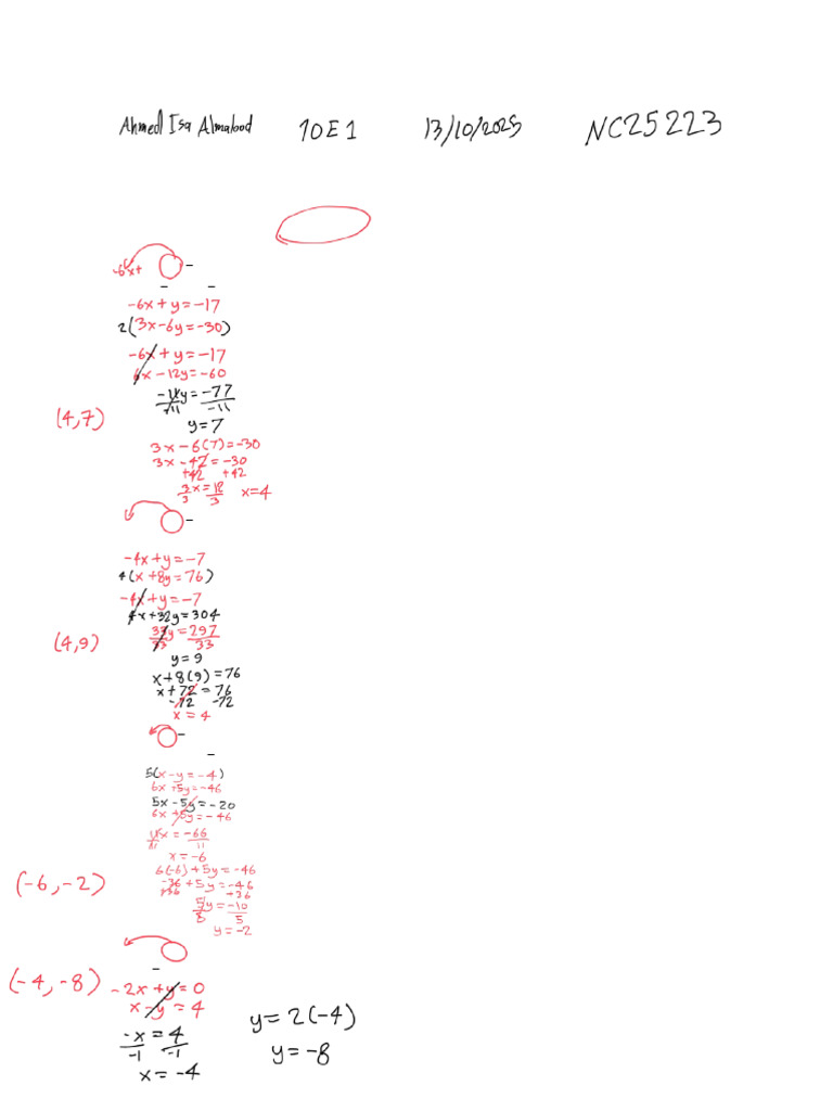 Worksheet+16 Systems+of+Equations | PDF