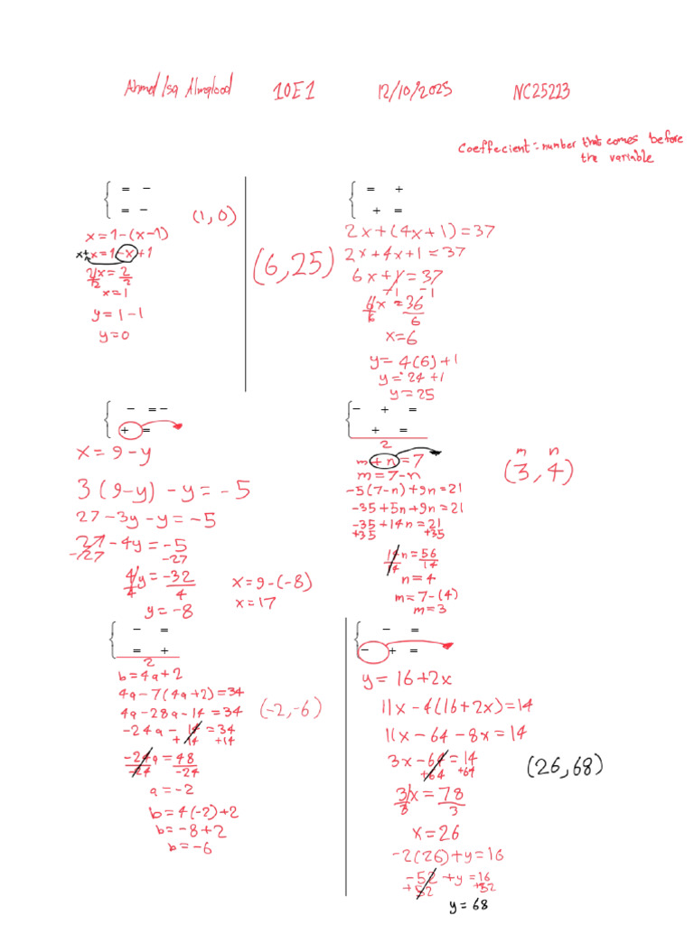 Worksheet+14+ +Systems+of+Equations | PDF