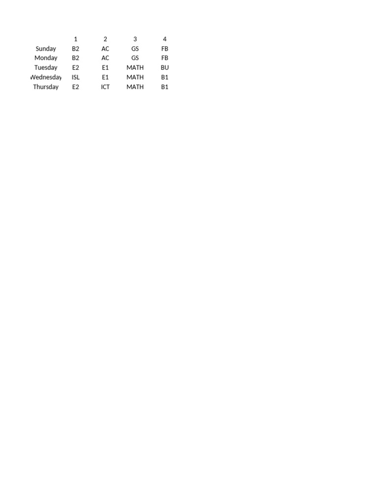 Class Routine | PDF