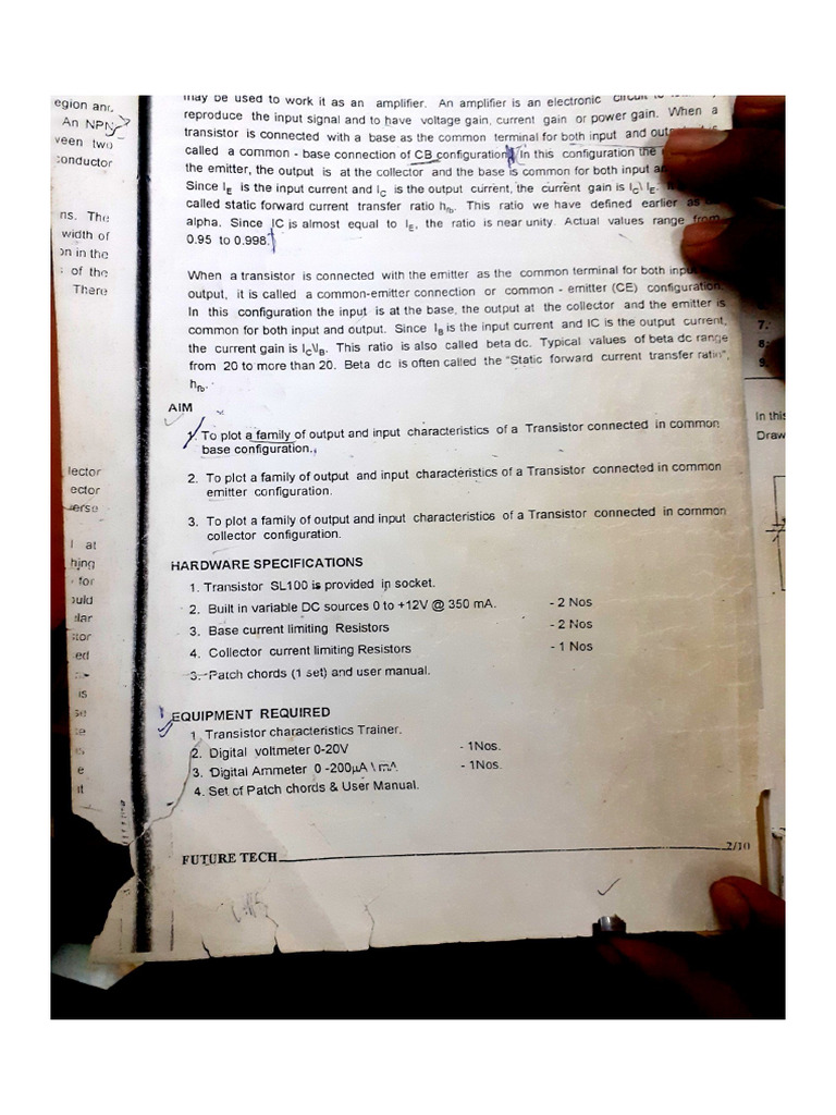 Analog Electronics Lab Ce Amplification | PDF