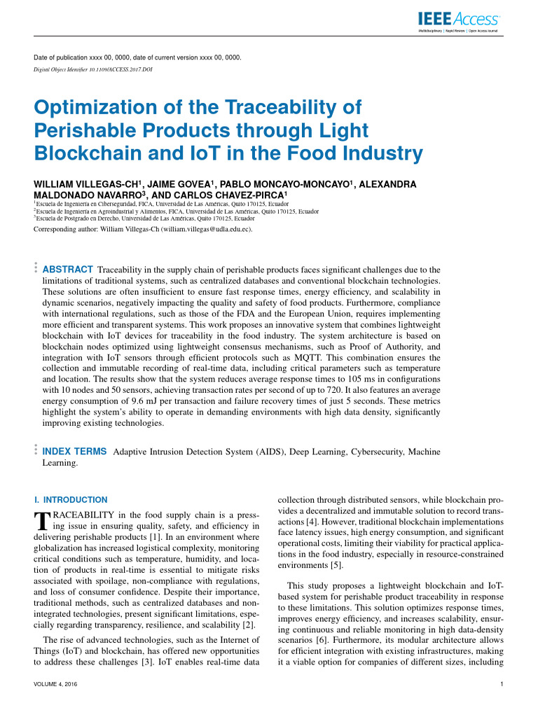 Lightweight Blockchain for Food Traceability | PDF | Internet Of Things ...