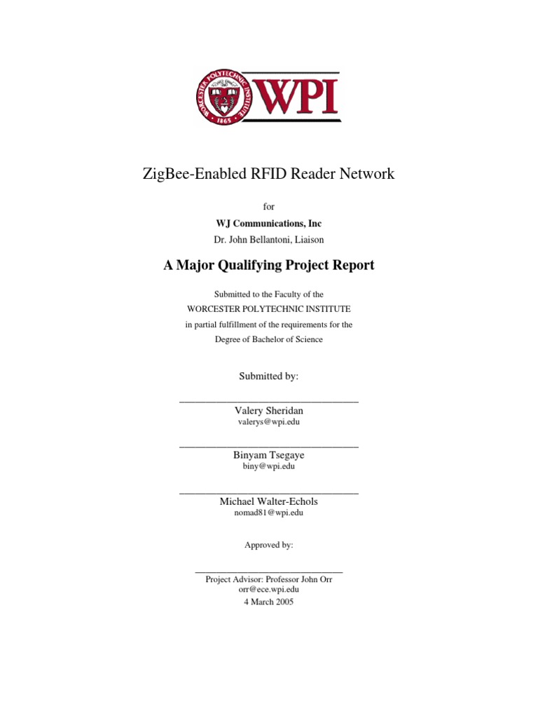 ZigBee Enabled RFID Reader Network Report | PDF | Antenna (Radio ...