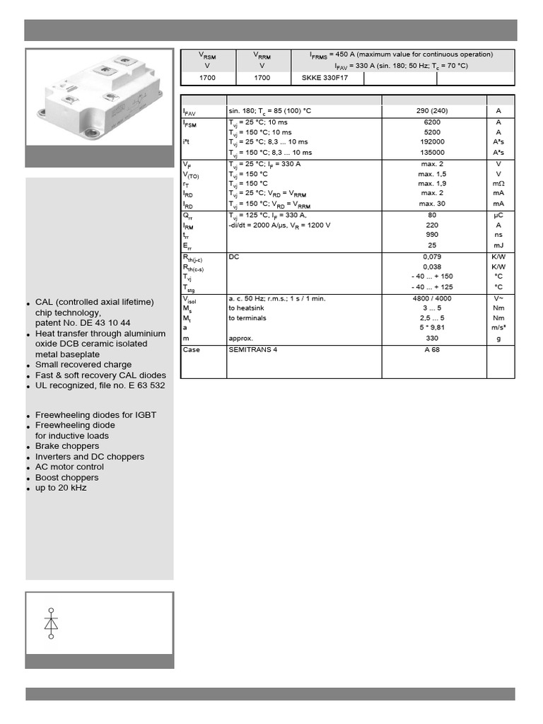 SEMIPACK® Rectifier Module Specifications | PDF | Manufactured Goods ...