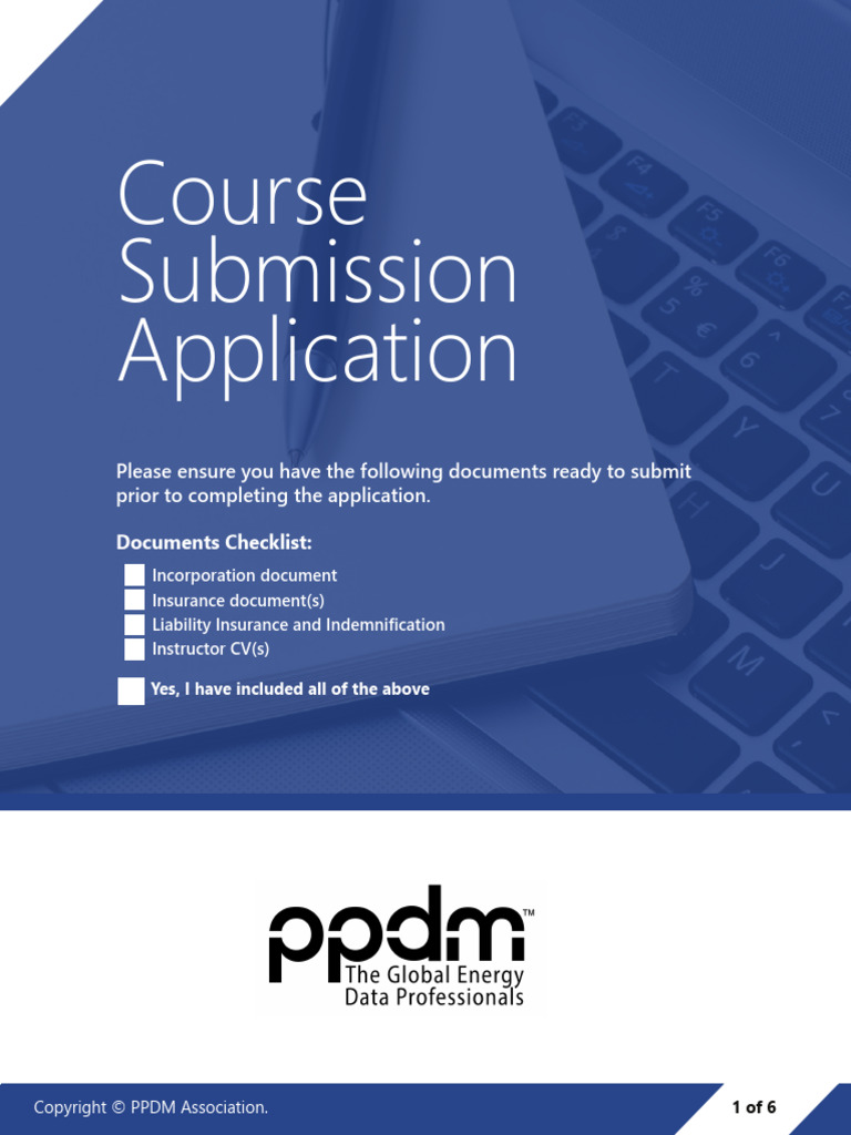 PPDM Course Submission Application Electronic Form 22mar24 | PDF