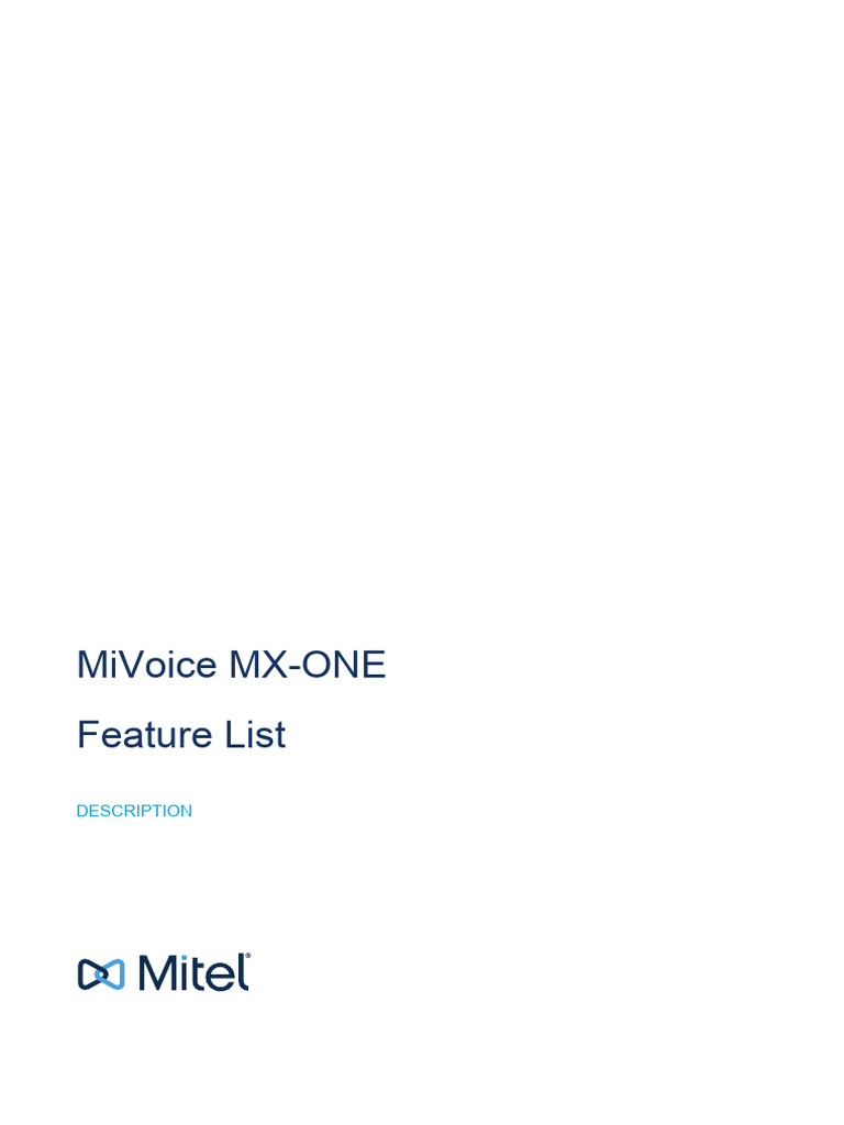 MiVoice MX-ONE Features Overview | PDF | Telephone | Telephone ...