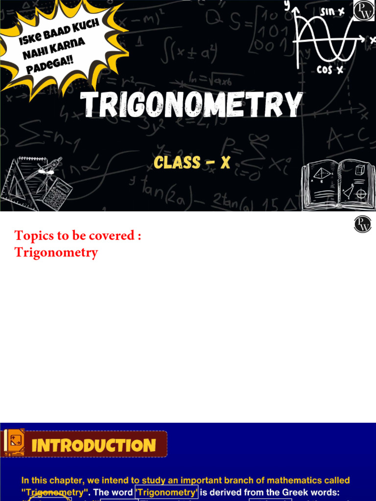 Trigonometry Class Notes | PDF