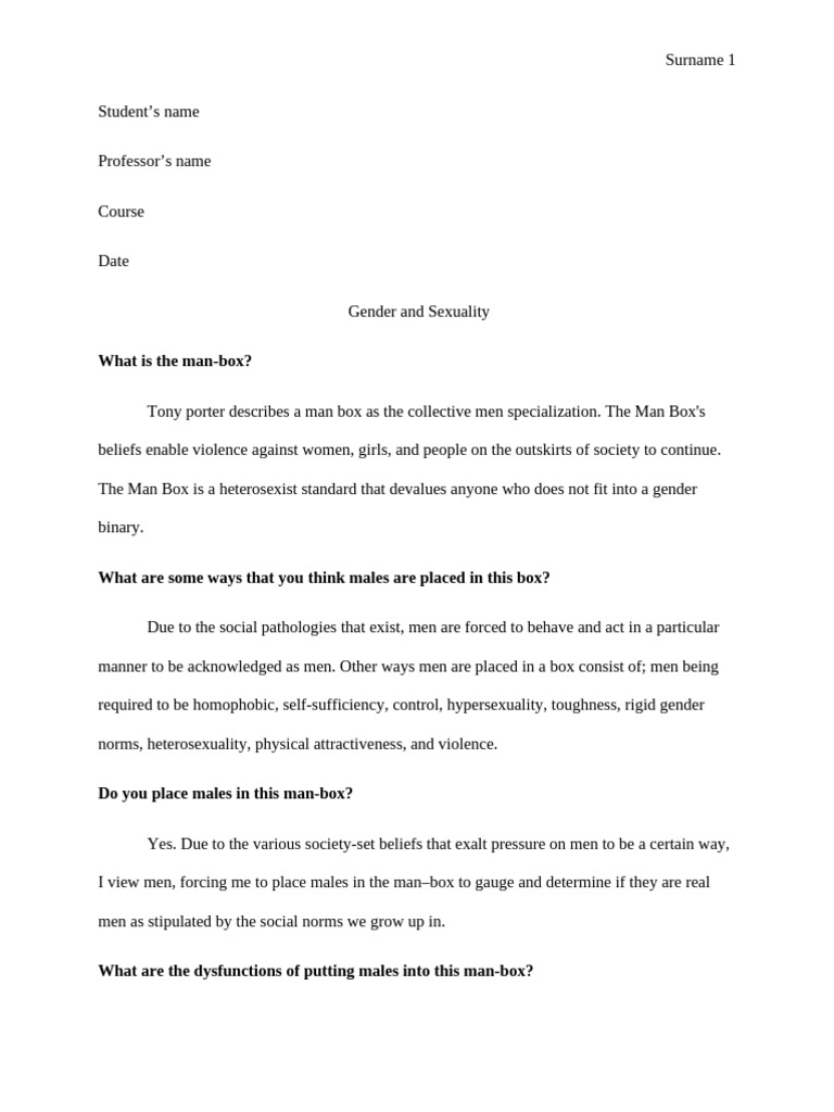 Understanding the Man Box Concept | PDF | Interpersonal Relationships ...