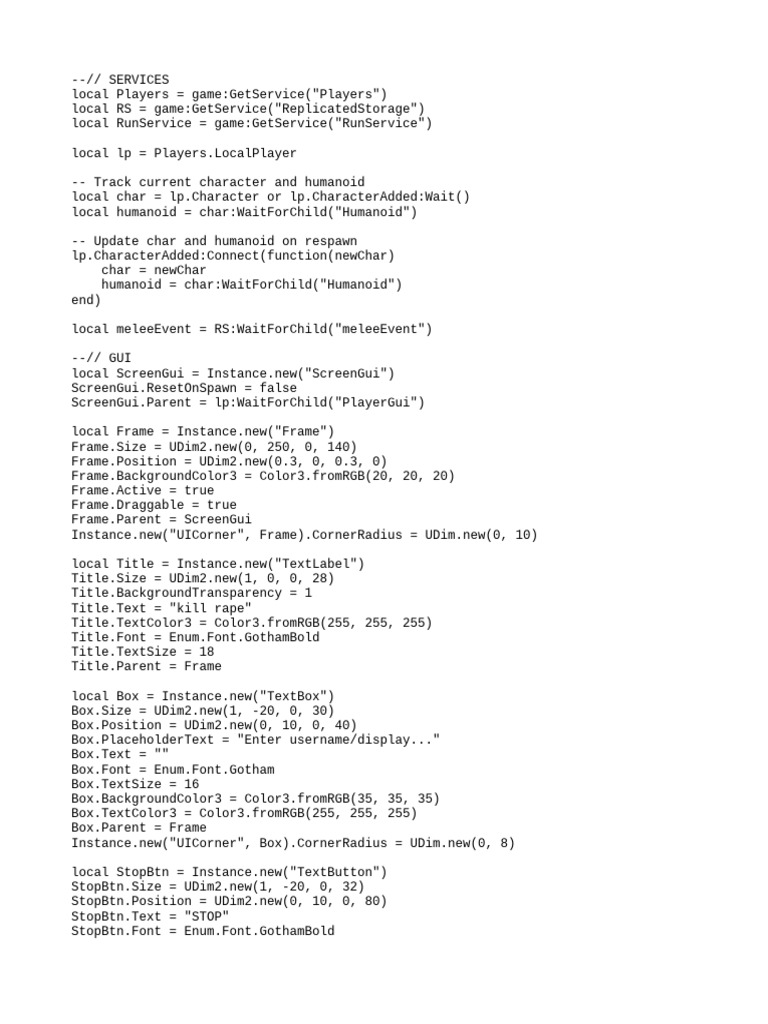 Roblox Melee Attack Script Guide | PDF | Computer Programming