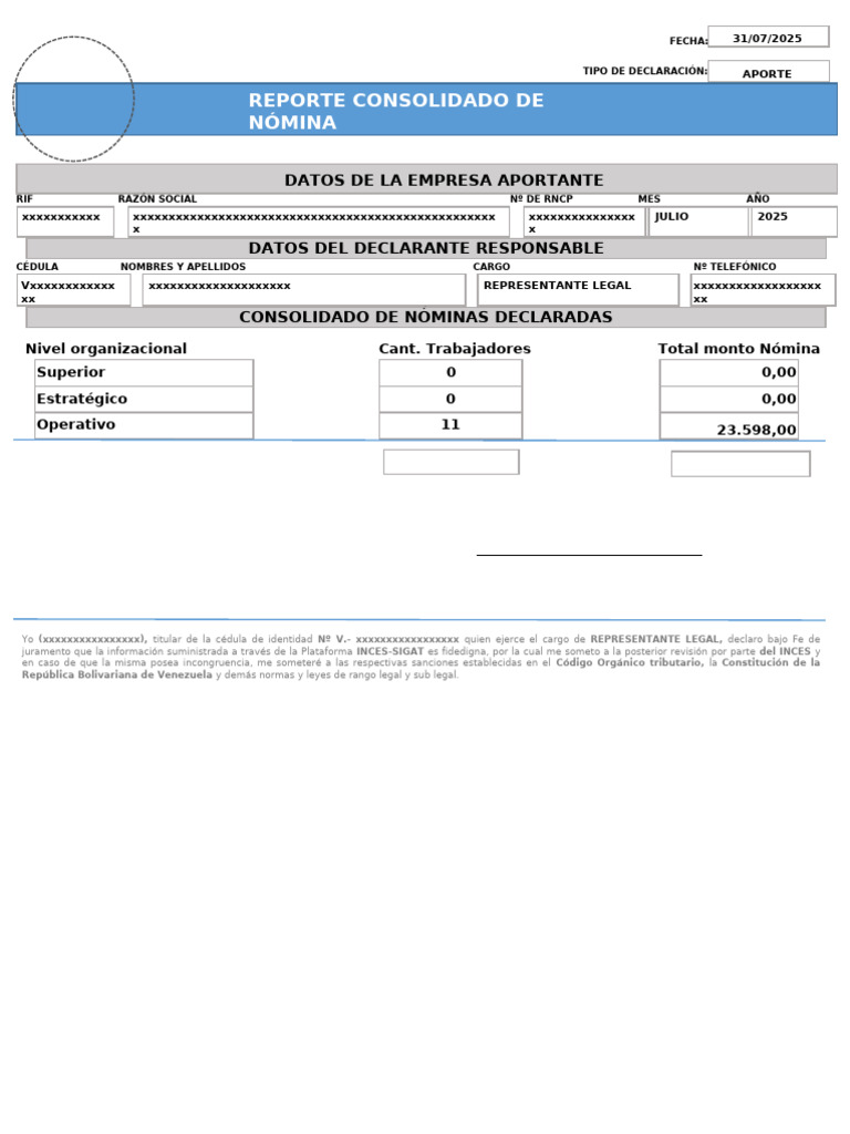 Reporte Consolidado de Nómina 2025 | PDF | Justicia | Crimen y violencia