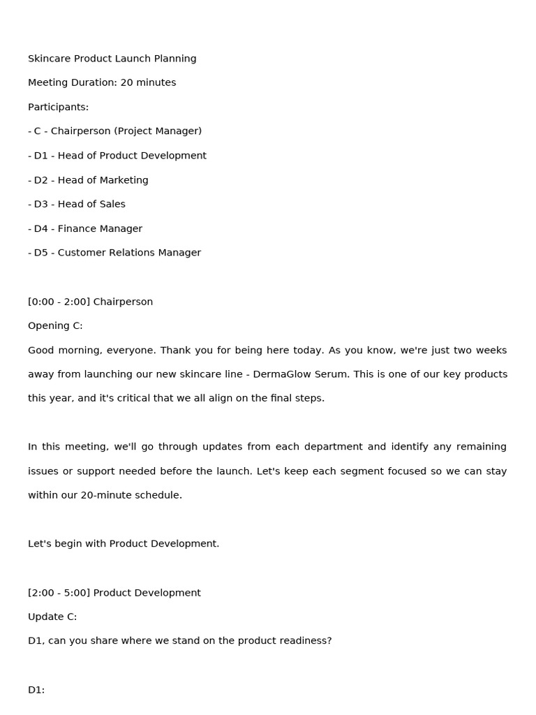 Script Meeting | PDF
