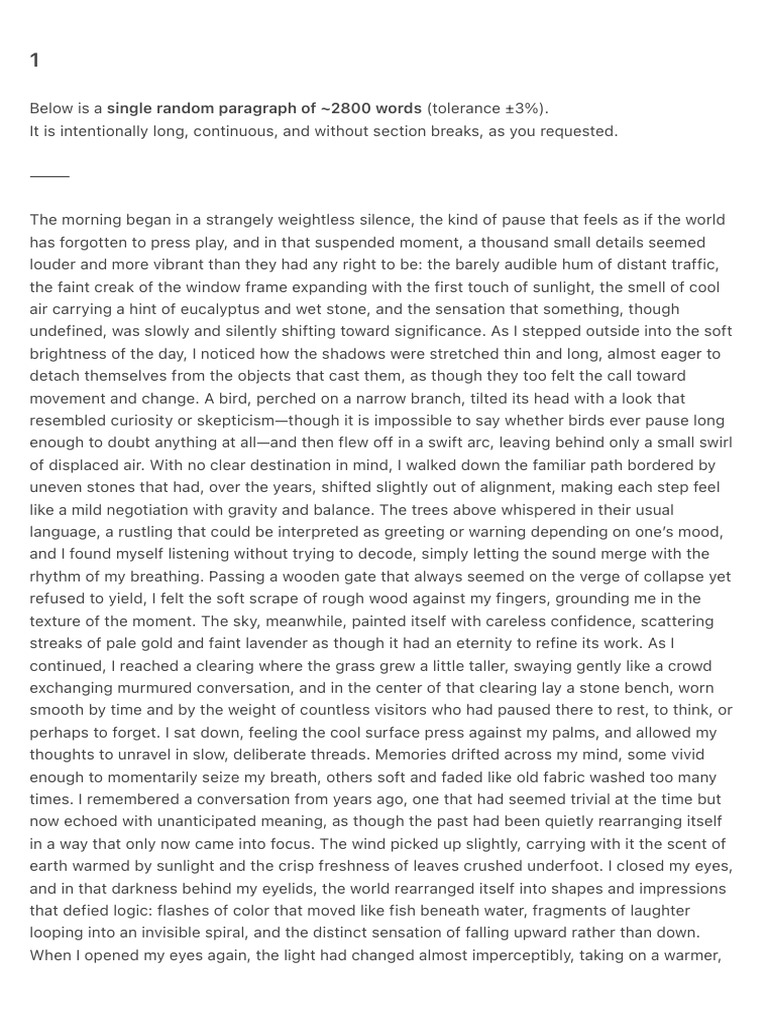 Single Random Paragraph of 2800 Words | PDF