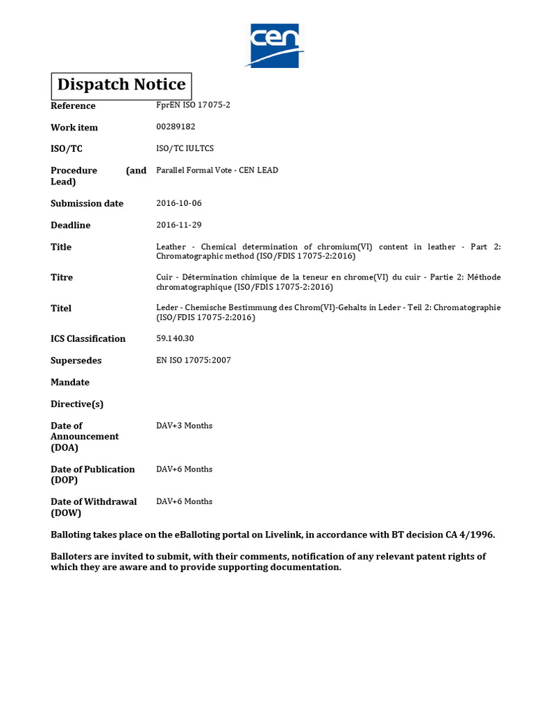 Iso 174075 Cr6 - Method 2 | PDF | International Organization For ...