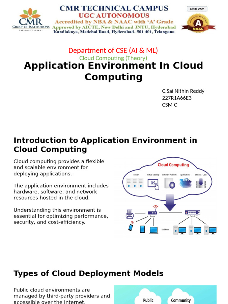 Application Environment in Cloud Computing | PDF | Cloud Computing ...