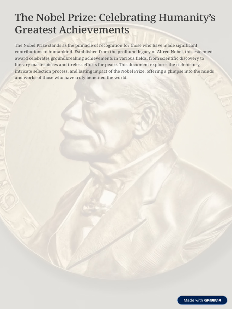 Nobel Prize: Celebrating Human Achievement | PDF | Nobel Prize