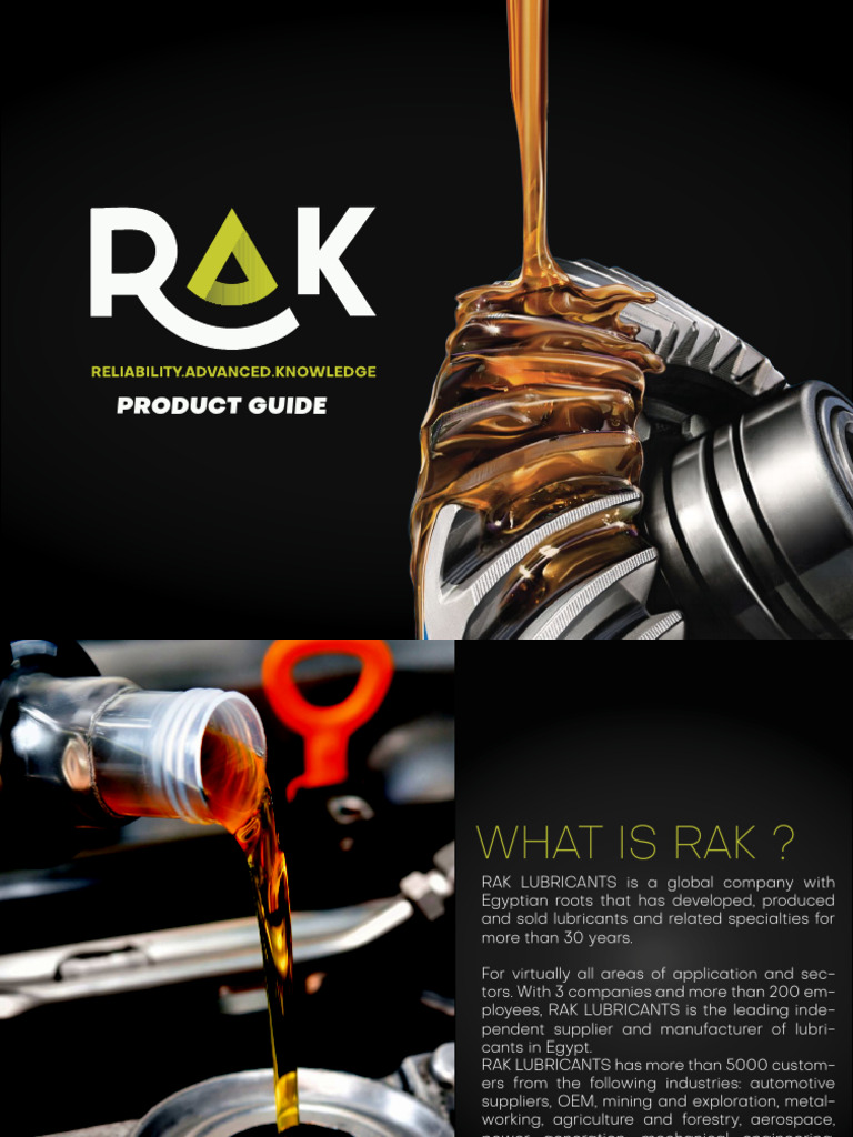 RAK Lubricants Product Overview Guide | PDF | Motor Oil | Mechanical ...